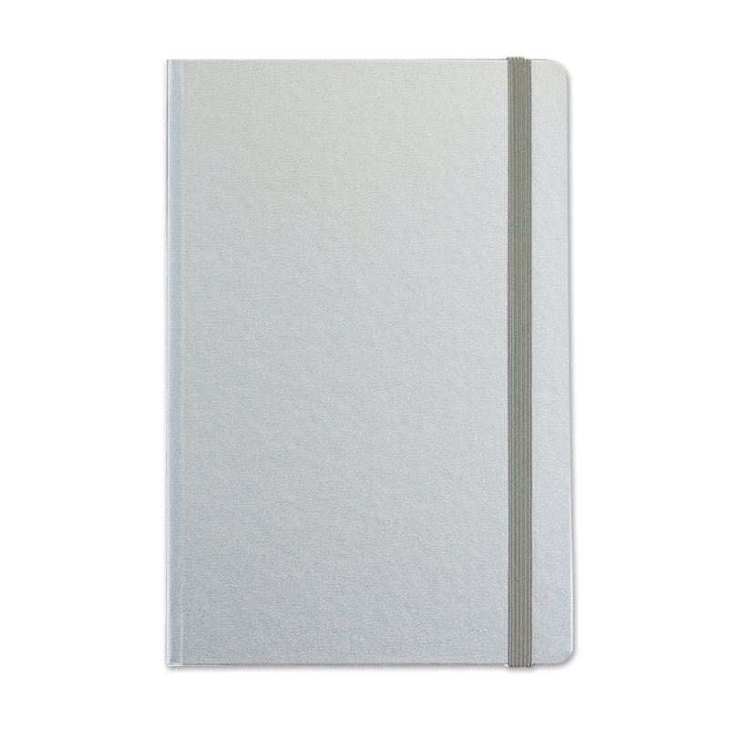 BELEŽKA B5 Z ELASTIKO -  srebrna 