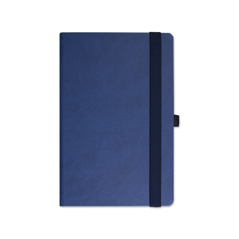 BELEŽKA A5 Z ELASTIKO TEKSTURE - modra 