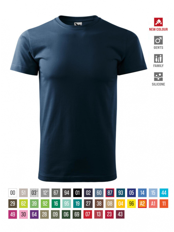 Basic T-shirt Gents barvna 5XL