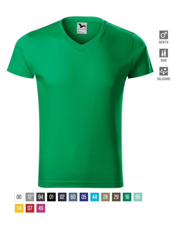 Slim Fit V-neck T-shirt Gents barvna 3XL