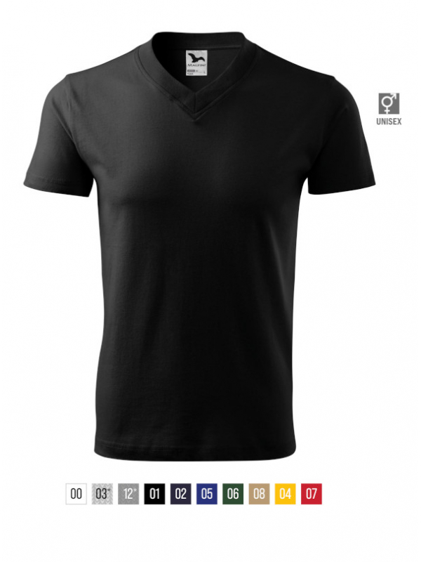 V-neck T-shirt unisex barvna 3XL